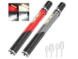 Linterna LED Yunzii B35 Mini (2 unidades), luz COB, 4 modos, recargable por USB, 500 lúmenes, roja
