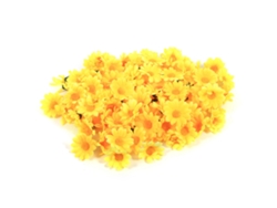 100 cabezas de margaritas amarillas artificiales de tela