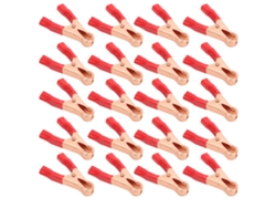 20pcs pinça de teste elétrico 50a 22mm abertura clamp segura isolada para equipamentos eletrônicos máquinas de solda vermelho | S/MARCA
