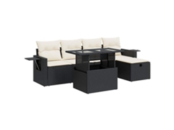 Maison Exclusive - Set De Sofás De Jardín 6 Piezas Y Cojines Ratán Sintético Negro