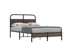 Estructura De Cama Sin Colchón 120x200 Cm Madera Marrón Roble