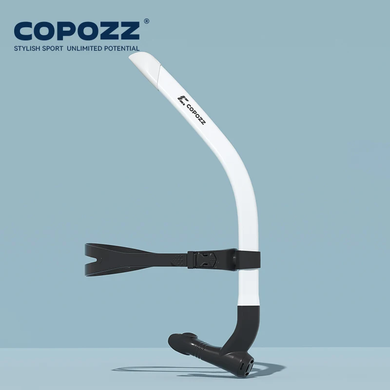 Tubo Respiratorio De Entrenamiento Para Natación (blanco Y Negro), De Montaje Frontal, Con Boquilla De Silicona, Adecuado Para Adolescentes.