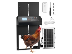 Puerta automática para gallinero VEVOR con energía solar y de batería, sistema antiatrapamiento y pantalla LCD