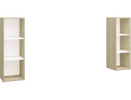 Conjunto 2 Mueble para la televisión VIDAXL Blanco Madera contrachapada (107x35x37 cm)