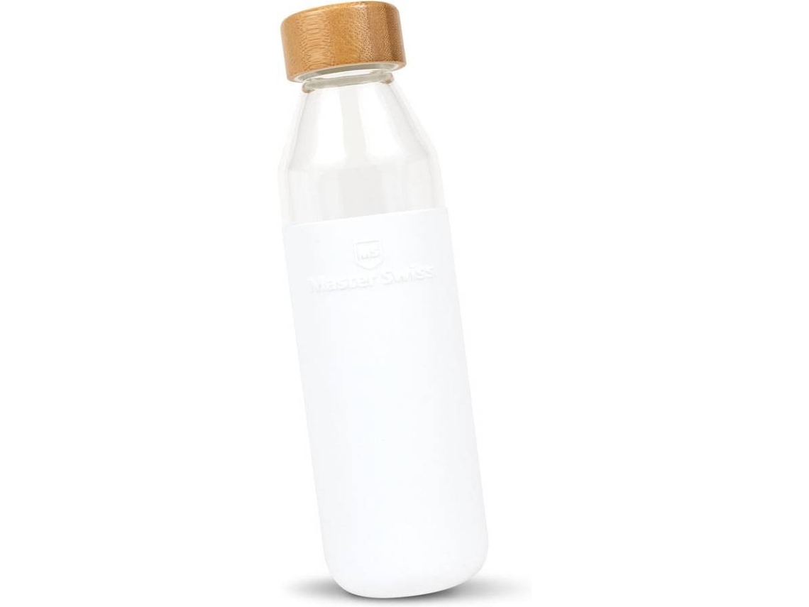 Botella de Agua MASTER SWISS Vidrio Bambu (500 ml)