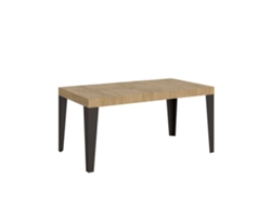 Mesa extensible 90x140/244 cm Flame Premium Roble Natural estructura Antracita ITAMOBY