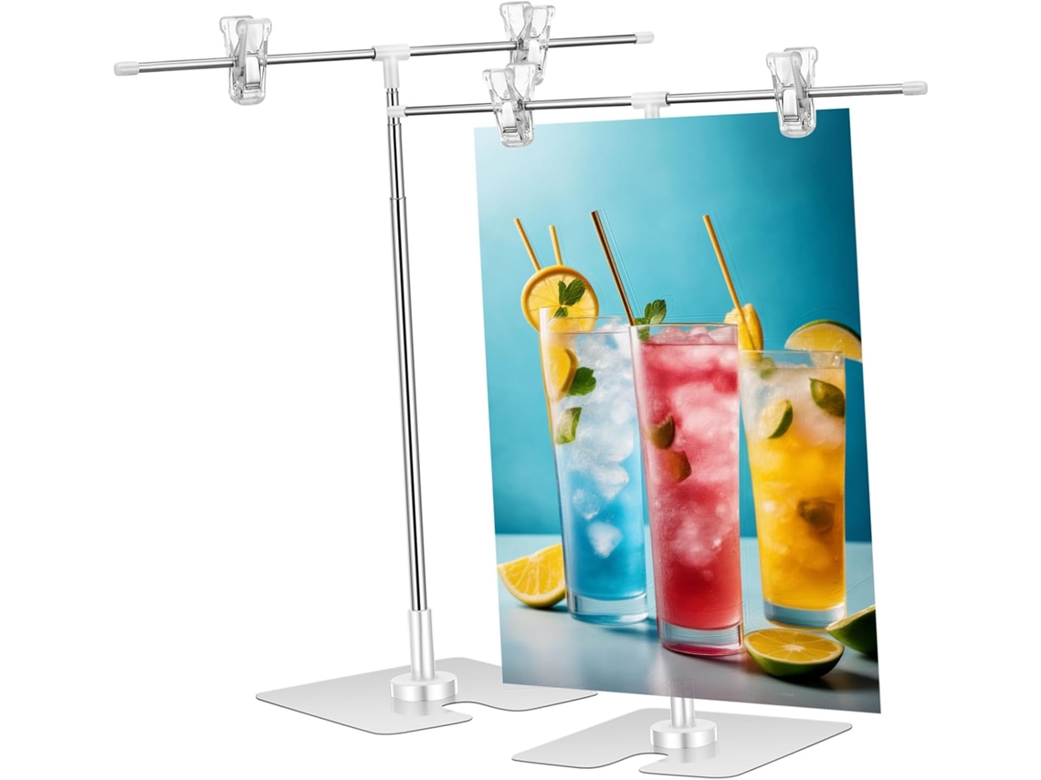 Soporte Para Póster Ajustable De 2 Piezas, Versátil Expositor Publicitario Para Mesa O Suelo.
