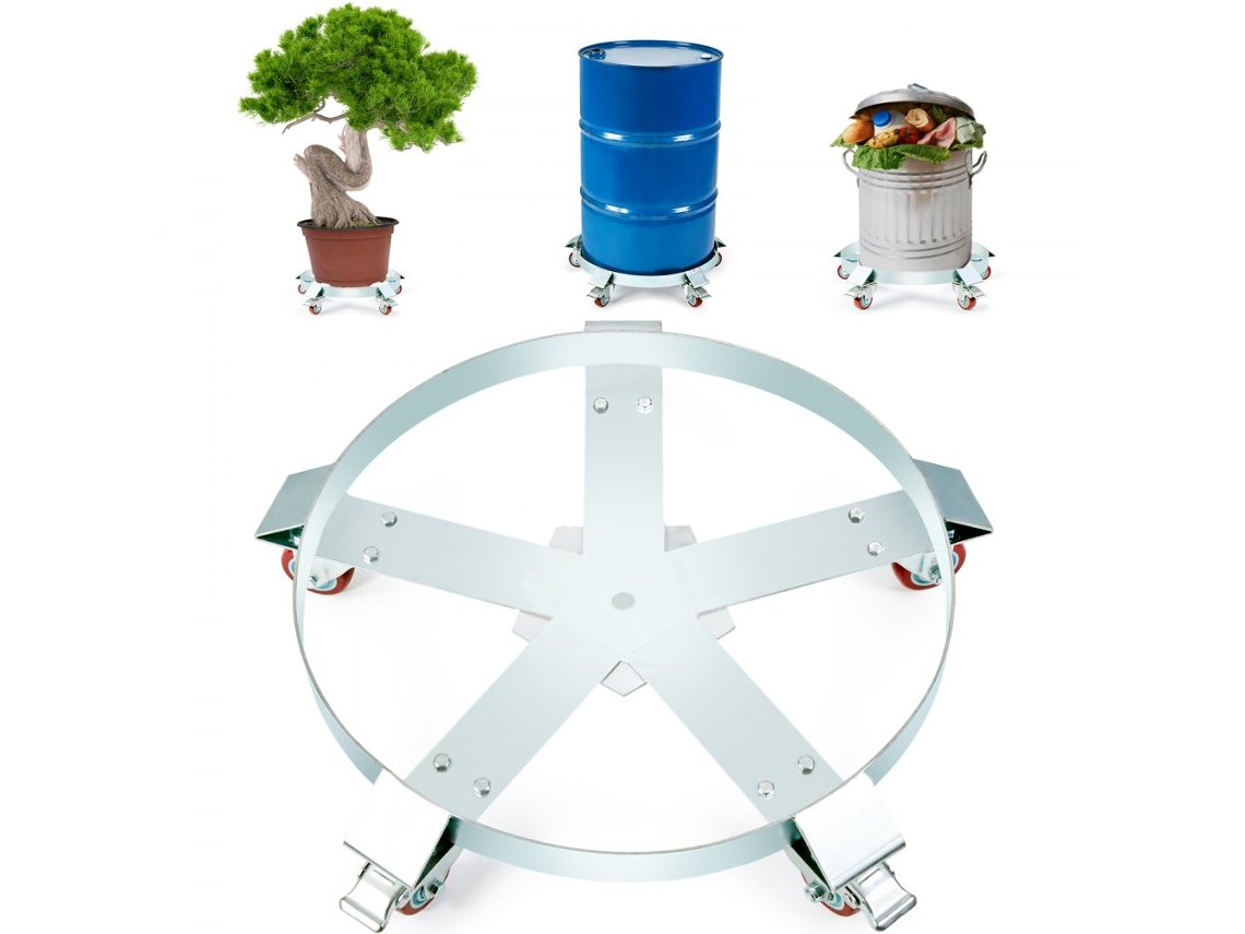 Plataforma de transporte para barriles de 250 l con estructura de acero Tekmaquinas
