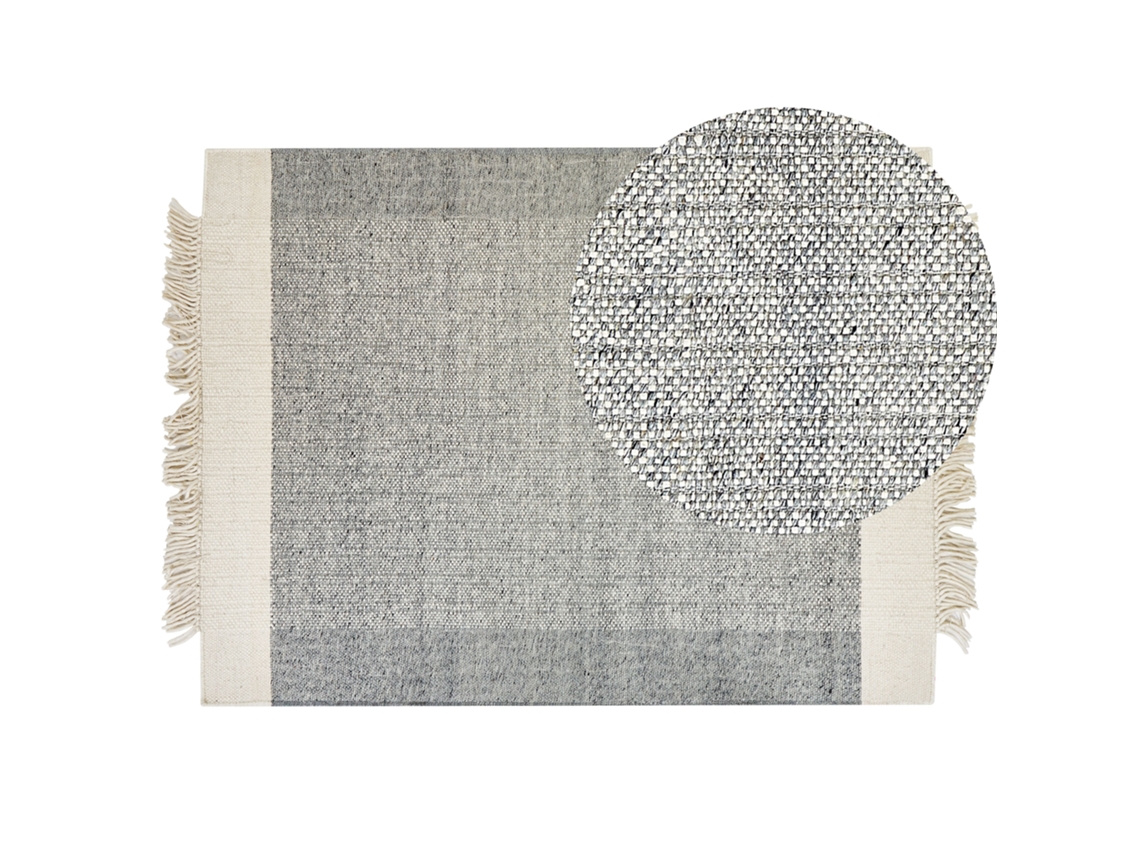 Alfombra de pelo corto BELIANI Tatlisu de Lana Gris 140x200
