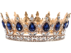 Cuelloronne De Mariage Strass Para Femmes Accesorio Coiffure Bleu Pierres Précieuses Fête De Fin D'...
