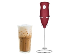 Espumador de leche de mano, espumador de café profesional para una espuma rica y cremosa, batidor de matcha, diseño portátil para viajar fácilmente, rojo, Ba