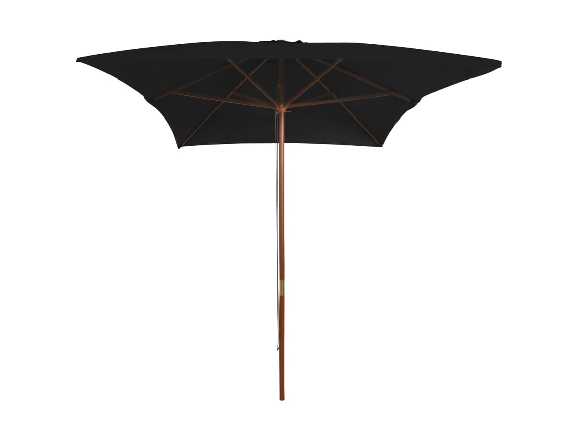 Maison Exclusive - Sombrilla De Jardín Con Palo De Madera Negro 200x300 Cm
