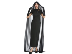 Conjunto de vestido de bruja de Halloween - Capa larga con guantes y velo negro para mujer NEVEANCE