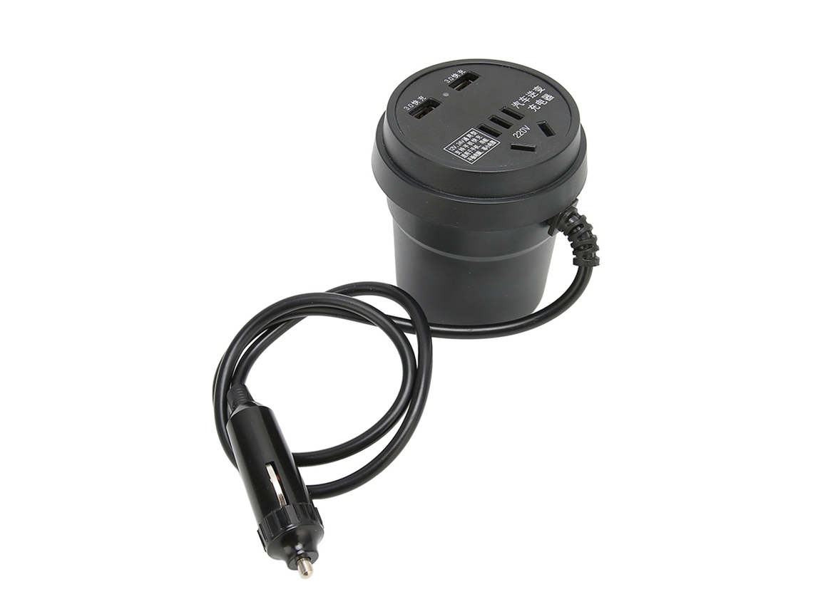 Inversor De Energia Para Carro 150w Dc 12‑24v Para Ac Com 2 Portas Usb Adaptador De Energia Automóvel