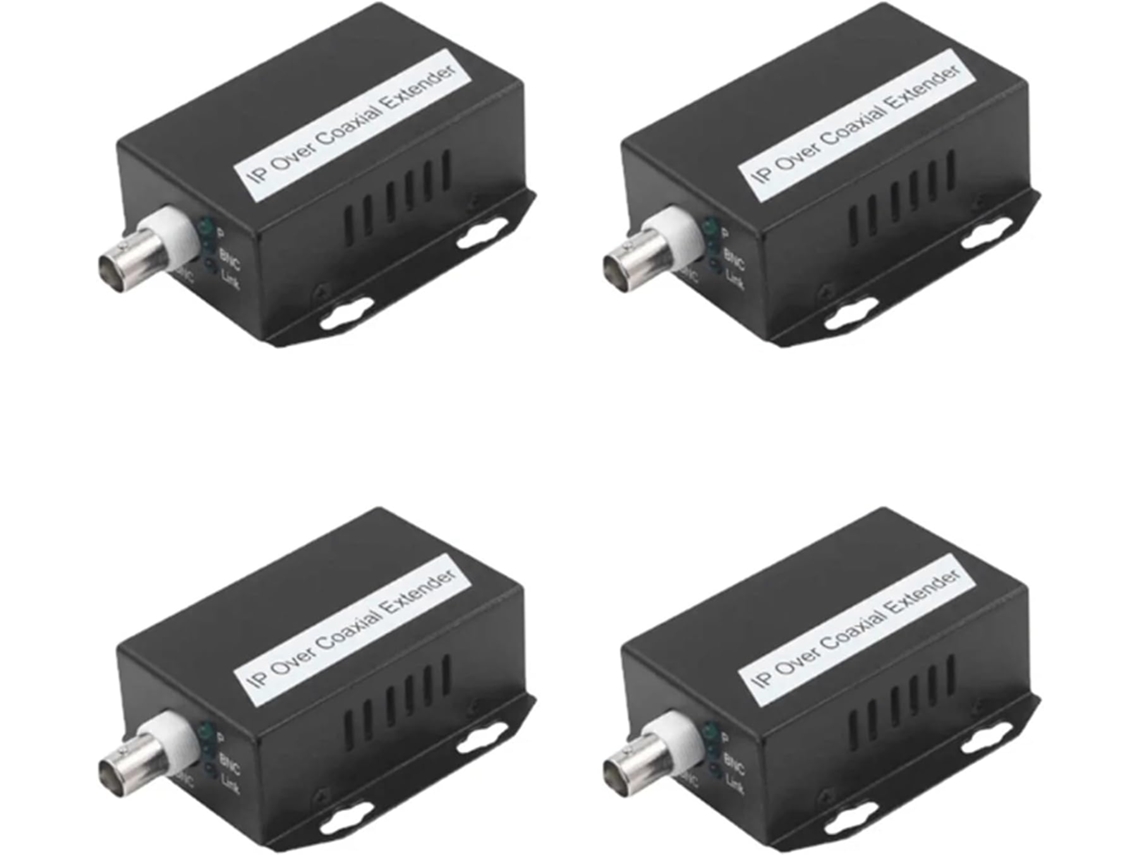 Kit De Extensión Ethernet Ip De 4 Piezas, Extensión De Red Coaxial Hd