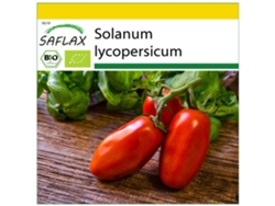 SAFLAX Conjunto de cultivo Ecológico Tomate San Marzano 15 semillas Con mini invernadero, sustrato de cultivo y 2 macetas Solanum lycopersicum