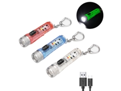 Linterna de llavero fluorescente Bikight M300 Gitd - Verde autoiluminada 400lm, 6500k EDC, con luz lateral RGB, linterna de trabajo magnética, T