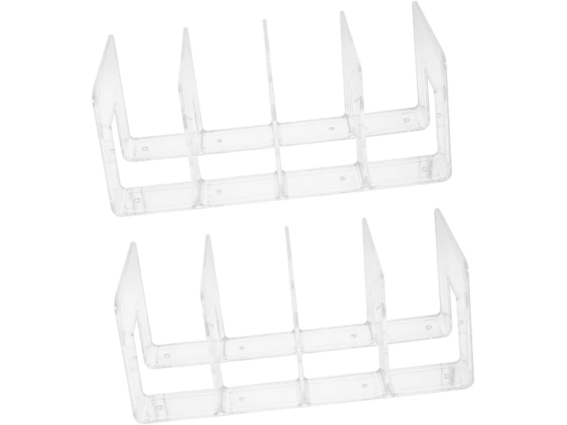 Organizador De Escritorio Vertical De Plástico Transparente De 2 Piezas