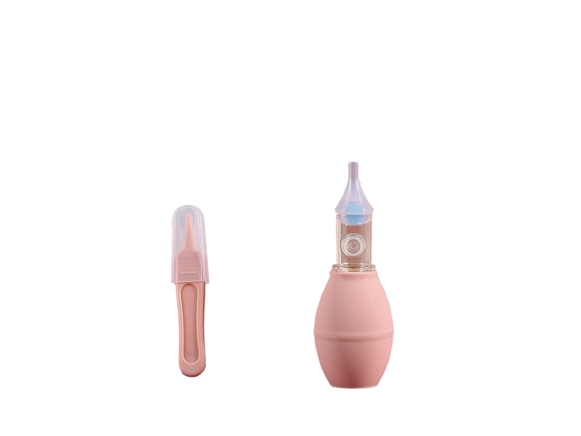 Aspirador nasal para bebés, limpiador de mucosidad nasal para bebés, dispositivo de succión de mucosidad nasal para recién nacidos y lactantes (rosa)