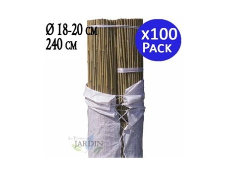 Tutor de Bambu Natural 240 Cm 18-20 Mm Pack 100 Varillas de Bambu Ecologicas para Sujetar Arboles Plantas Y Hortalizas SUINGA