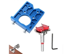 Kit De Brocas Para Bisagras Ocultas 35mm Con Plantilla Ajustable Para Instalación De Bisagras En Muebles, Puertas Y Armarios