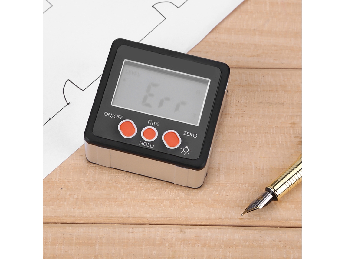 Mini Inclinómetro Digital Con Retroiluminación, Nivel Y Ángulo De 4*90°, Base Magnética, Transportador Para Mediciones Industriales Y Domésticas.