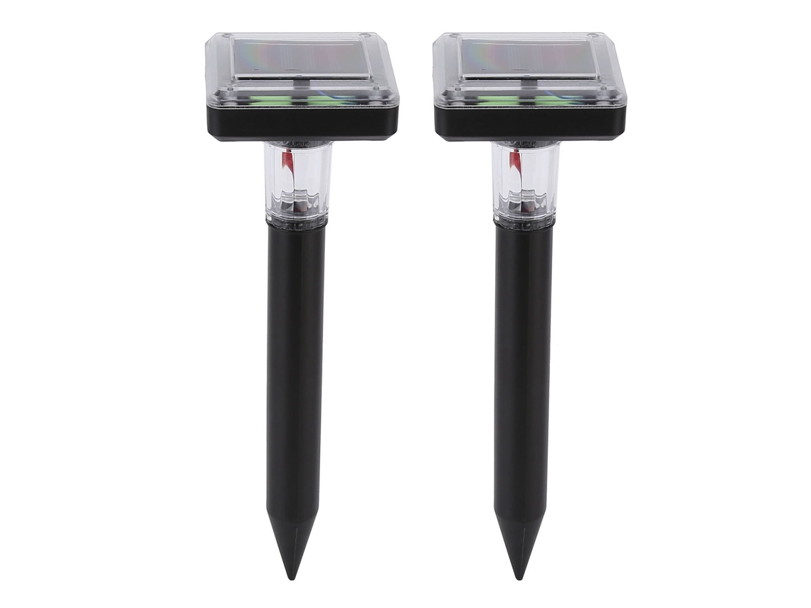 2 Unidades De Repelente Ultrasónico Solar Led Para Topos, Seguro Y Portátil Para Jardín, Hotel O Villa.