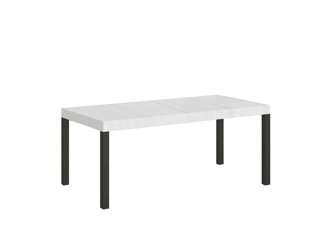Mesa extensible 90x160/264 cm Everyday Premium Fresno Blanco estructura Antracita ITAMOBY