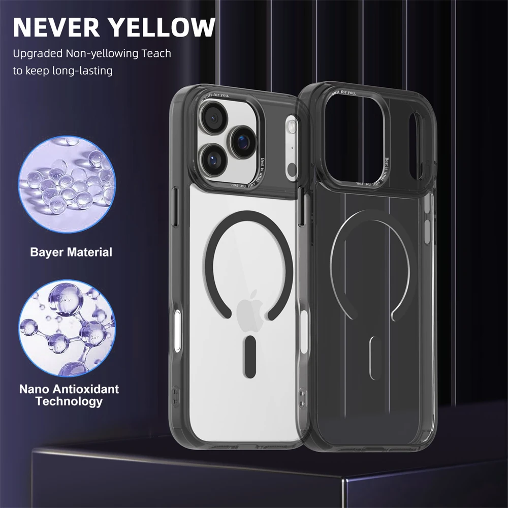 (iphone 13, Negro) Funda Magnética Para Iphone, Compatible Con Carga Inalámbrica Magsafe.