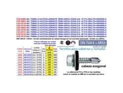 Avl tornillo autotaladrante 7504k+arvul exag.6,3x  75 p16 uralit (caja 250 unidades)
