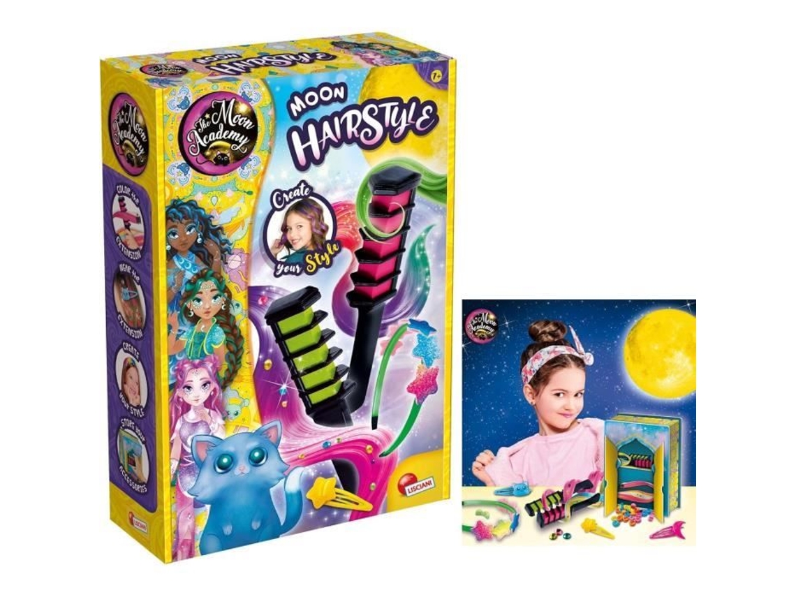 Kit de peluquería creativa y ocio The Moon Academy, accesorios variados, colorantes Lisciani Giochi