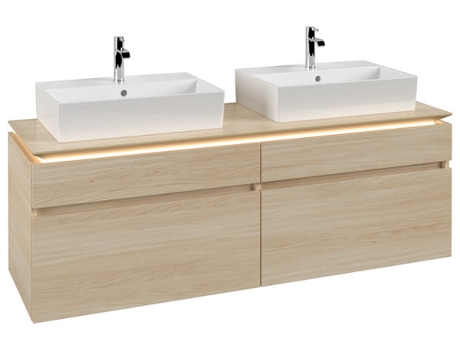 Villeroy &amp Boch Legato Vanity unit B677 1600x550x500mm 2 lavabos iluminación LED