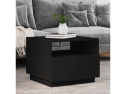 Mesa de centro con luces LED negro 50x49x40 cm N/A