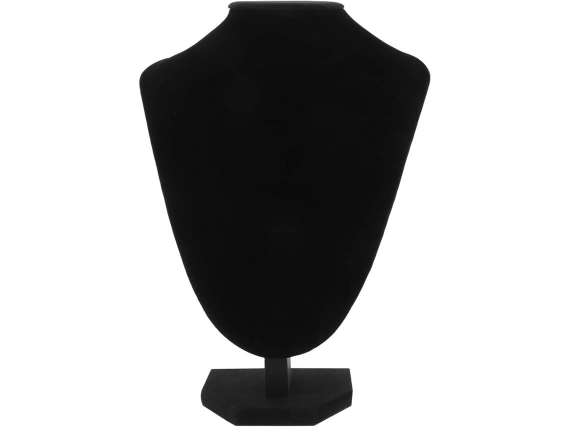 Soporte Joyería Forma Busto Terciopelo Negro Exhibir Collares Colgantes Tiendas