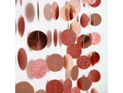 Decoración para fiestas: Guirnalda circular de puntos dorados y rosas con purpurina para bodas, cumpleaños y Navidad.