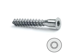 Tornillo autorroscante rosca madera, allen zincado 7-50 cabeza plana con punta