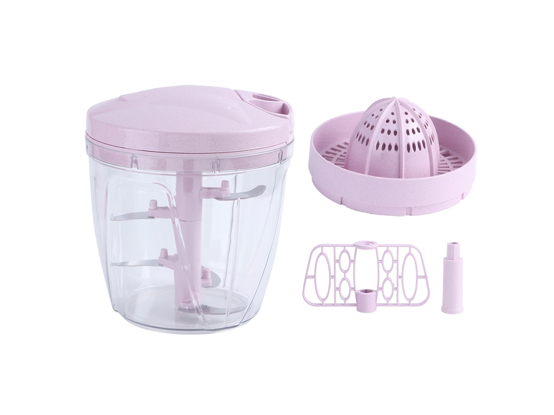 Picadora De Carne Manual Rosa De 900 Ml Con Cuchillas De Acero Inoxidable Para Cocina.