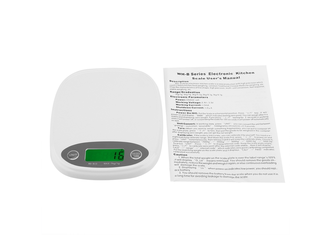 Báscula de cocina digital electrónica portátil de 7 kg para hornear y cocinar