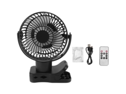 Ventilador portátil con clip, batería LED de 4000 mAh y control remoto.