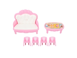 Conjunto Móveis Sala Estar Miniatura 1/16 Para Casinha Boneca Sofá Mesa Cadeiras Tipo 3