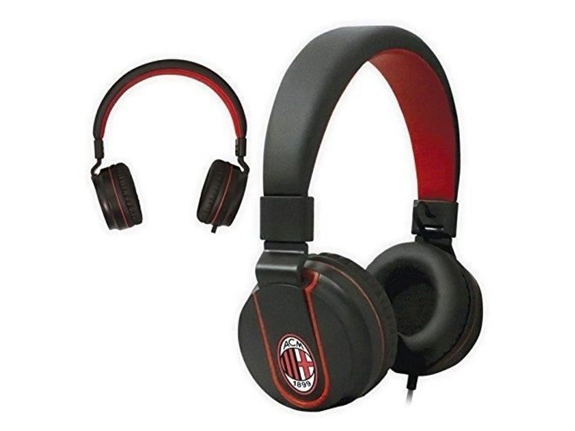 Tm-Ip952-Mil Auriculares Multimedia Oficial Milan Rojo-Negro TECHMADE
