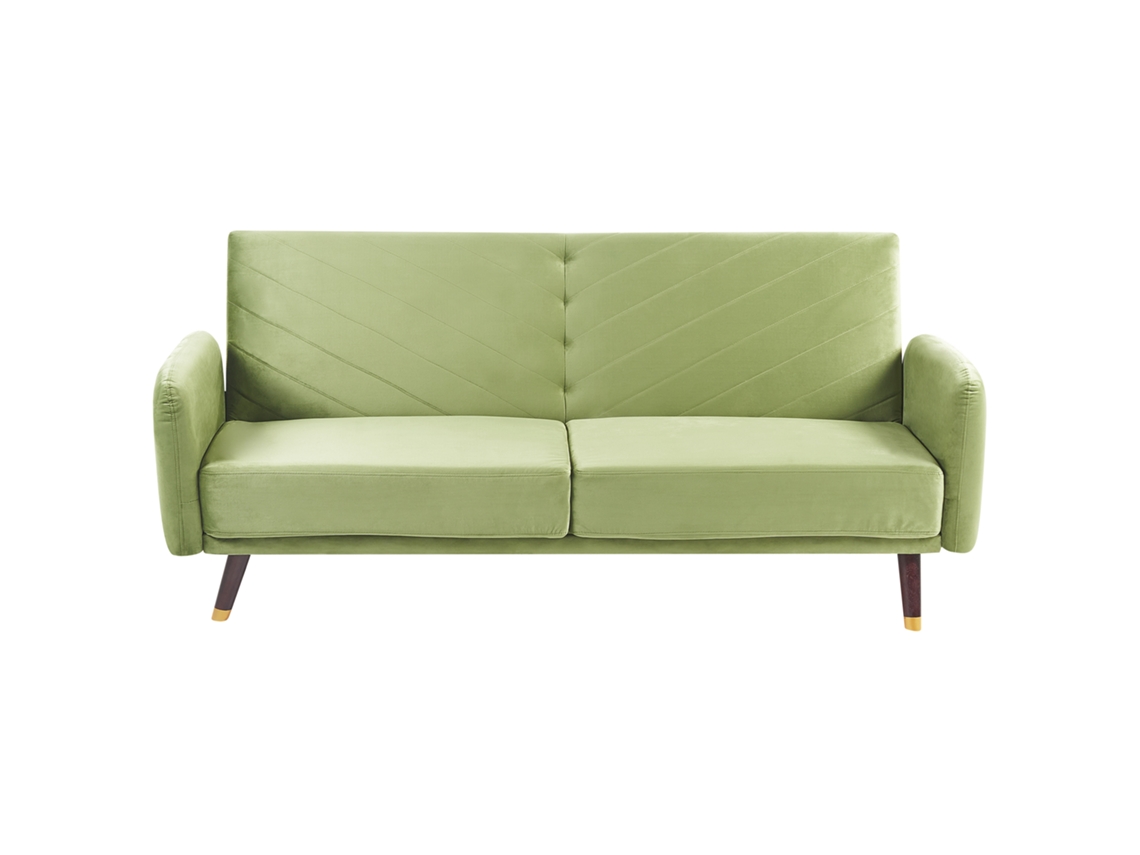 Sofá cama BELIANI Senja de Terciopelo Verde 200x95x87