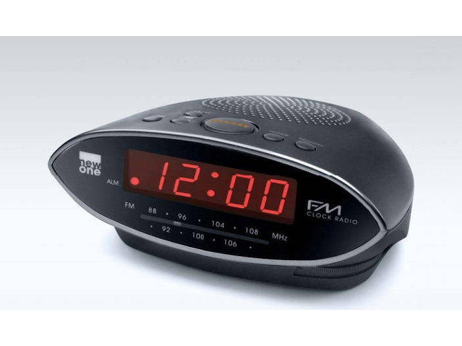 Radio Despertador NEW ONE CR170F (Negro - Analógico - FM - Corriente - Función Snooze)
