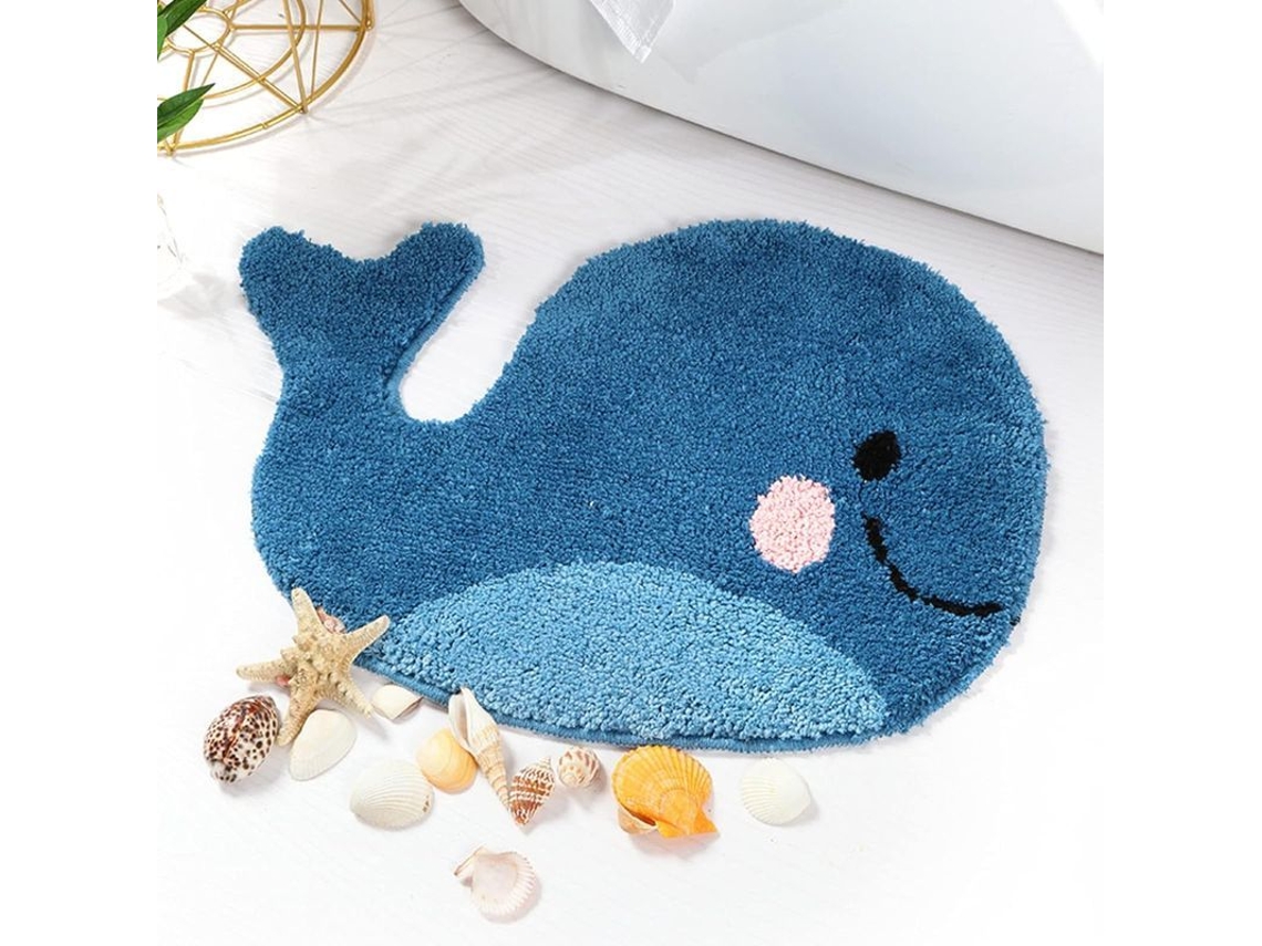 2026-alfombra De Baño Ballena Azul Lindamá Non Slip Lavable 18x24 Pulgadas