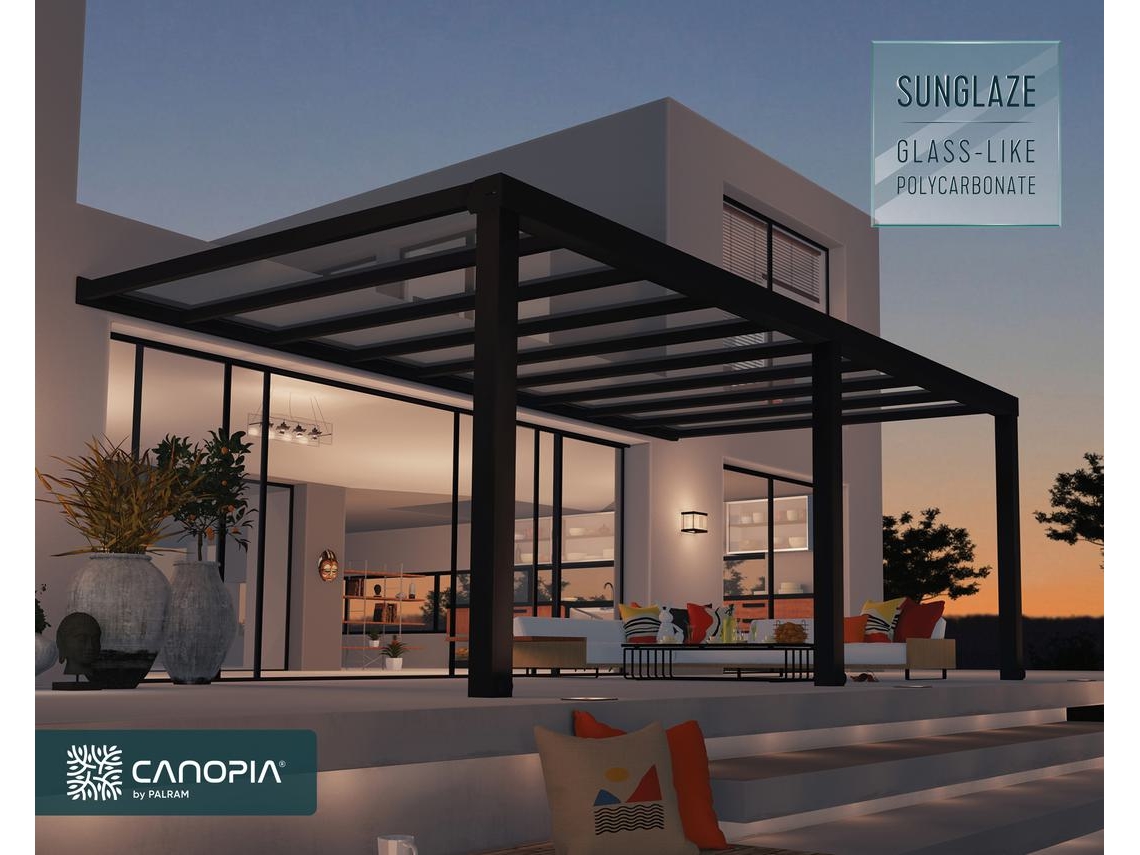 CANOPIA Pérgola Stockholm Premium Cubierta para Terraza de Aluminio 3,4X6,6 m Transparente