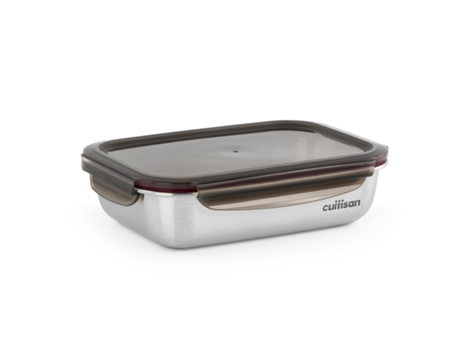Recipiente Rectangular de 1.9L en Acero Inoxidable Apto Microondas CUITISAN