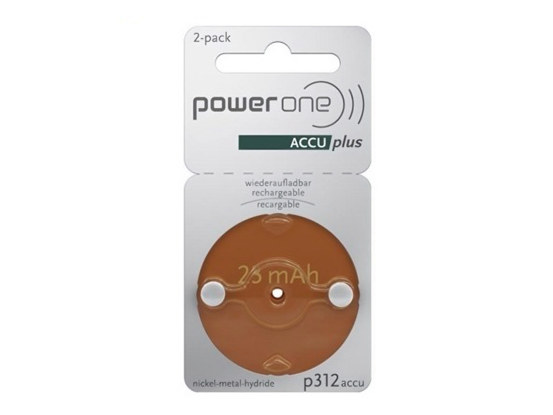 Bater�as Recargables Powerone 312 Para Aud�fono (Paquete De 2)