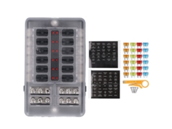 Panel De Fusibles Marítimo De 12 Vías Con Indicador Led Y Tapa Impermeable Para Coche Dc12v 24v