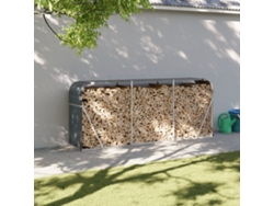 Leñero 234x45x100 cm Acero Galvanizado Antracita LOVELY HOME