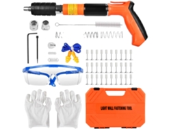 Remachadora manual, diseño compacto, fijación eficiente, color naranja + 220 clavos